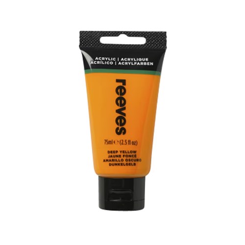 504983 - REEVES ACRYLIC ARTIST PAINT 75ml Deep Yellow